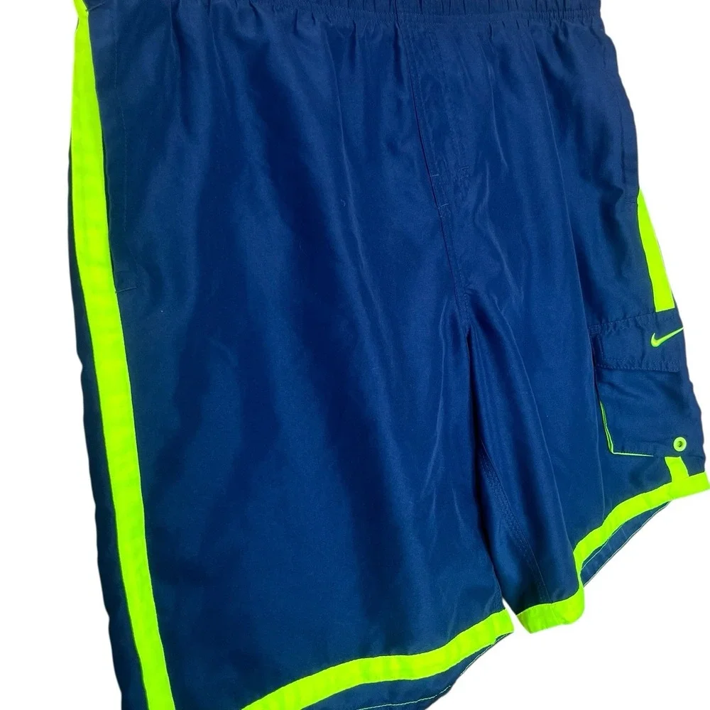 Nike Swim Trunks Shorts Mens Large Blue Lined Polyester Beach Pool Vacation